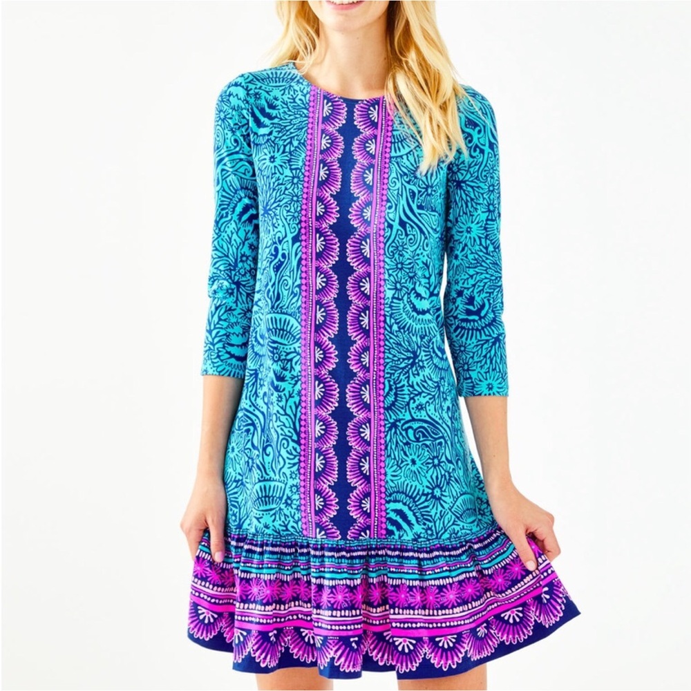 NWT Lilly Pulitzer Ophelia Bermuda Blue Swing Dress XS
